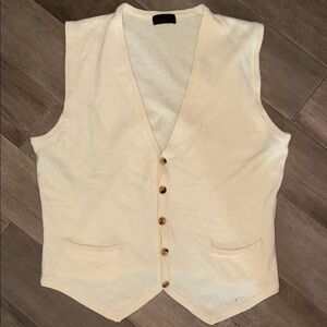Comme Ca Du Mode Men Cashmere Button Up Sweater Vest